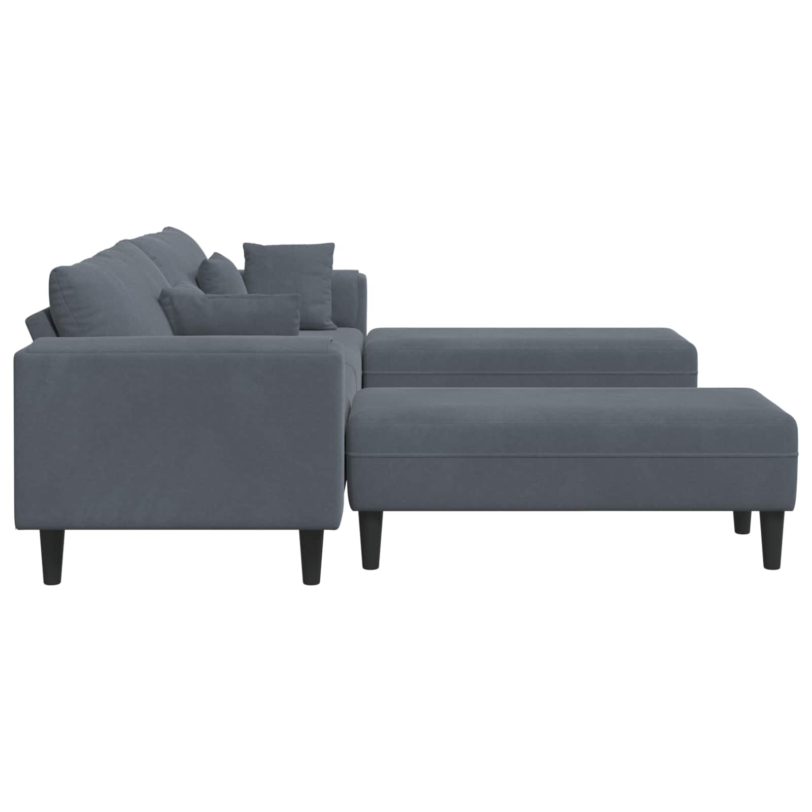 Divano 3 pcs Grigio scuro 250 x 188 x 76 cm Velluto | homemem39