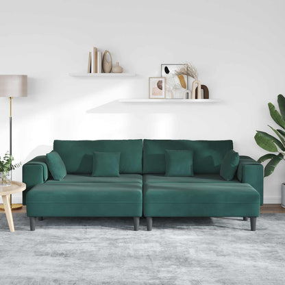 Divano 3 pcs Verde Scuro 250 x 188 x 76 cm Velluto | homemem39