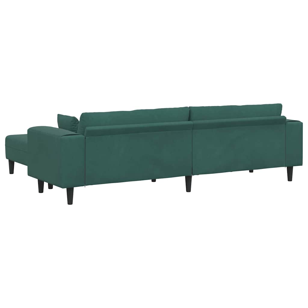 Divano in Velluto con cuscino 3 pcs Verde Scuro 208 cm Velluto