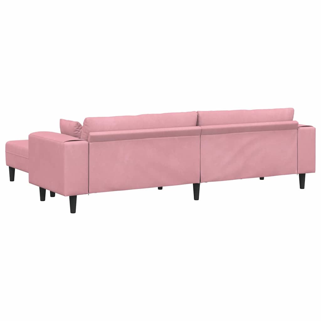 Divano in Velluto con cuscino 3 pcs Rosa 208 cm Velluto - homemem39