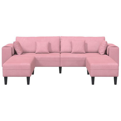 Divano 3 pz Rosa Velluto