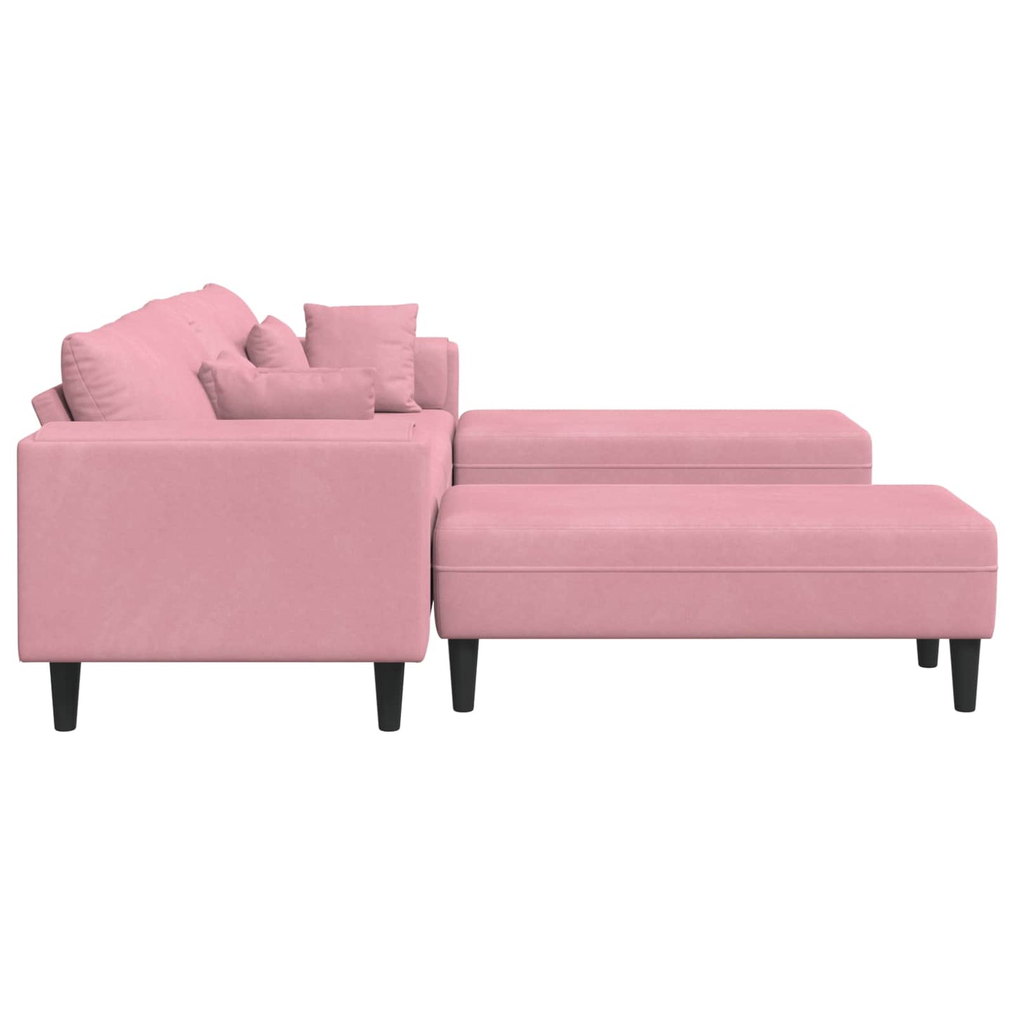 Divano 3 pz Rosa Velluto