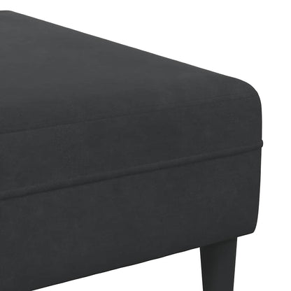 Divano in Velluto con cuscino 3 pcs Nero 208 cm Velluto