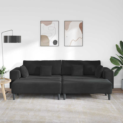 Divano 3 pcs Nero 250 x 188 x 76 cm Velluto | homemem39