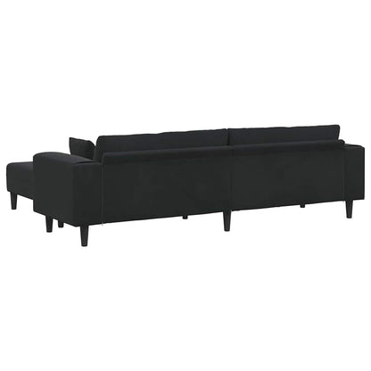 Divano in Velluto con cuscino 3 pcs Nero 208 cm Velluto