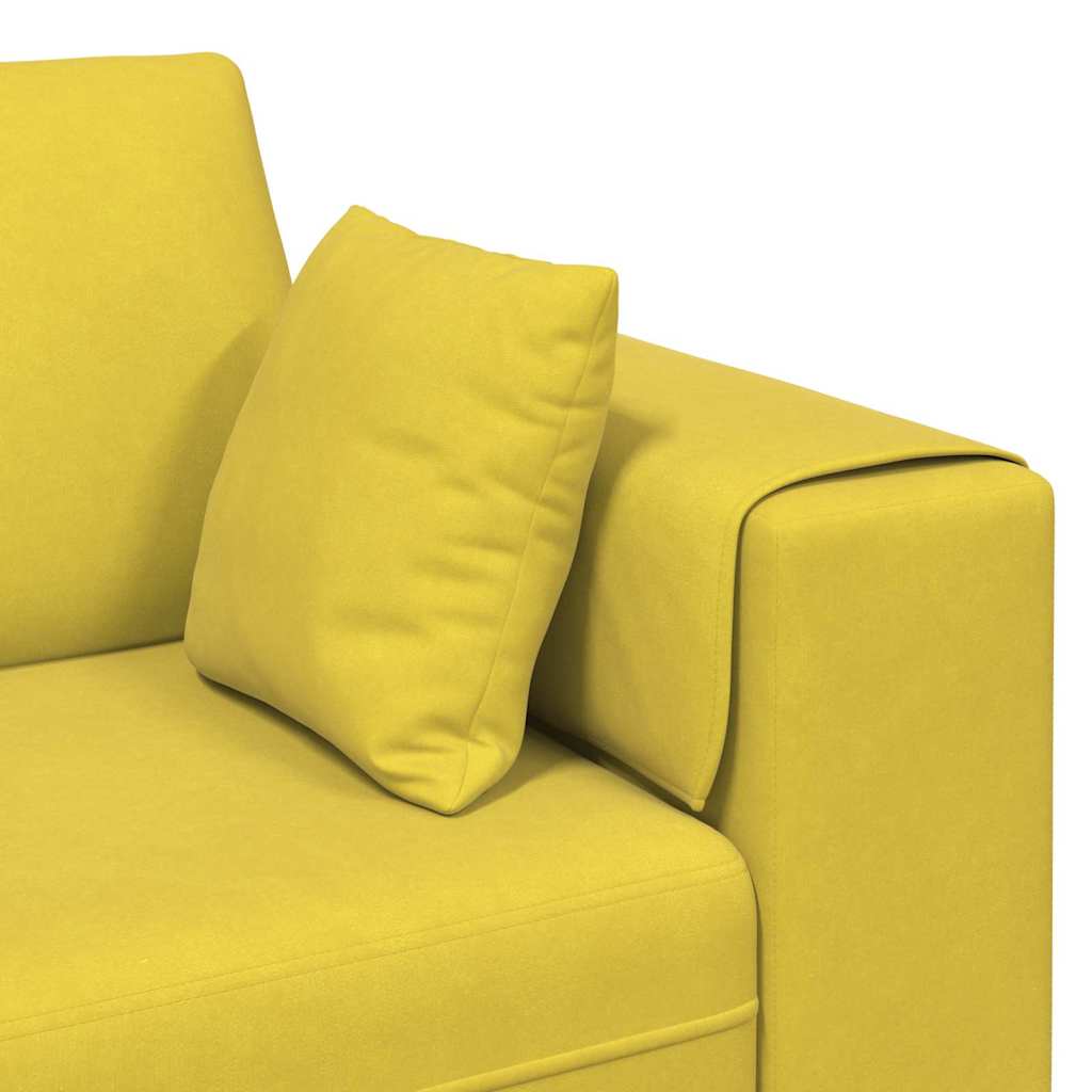 Divano in Velluto con cuscino 3 pcs Giallo 208 cm Velluto - homemem39