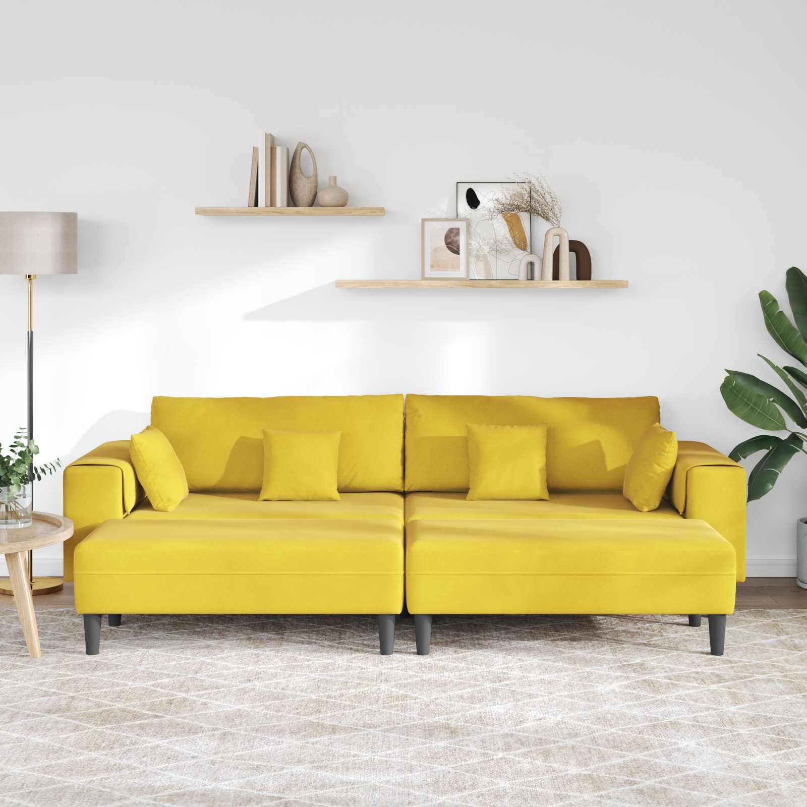 Divano 3 pcs Giallo 250 x 188 x 76 cm Velluto | homemem39