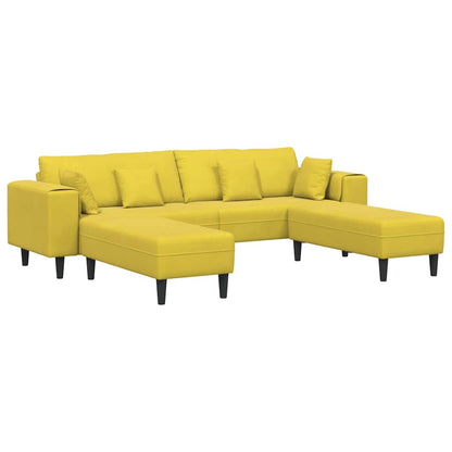 Divano in Velluto con cuscino 3 pcs Giallo 208 cm Velluto - homemem39