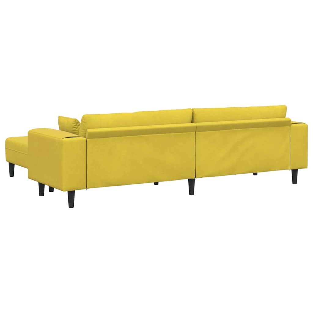 Divano in Velluto con cuscino 3 pcs Giallo 208 cm Velluto - homemem39