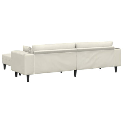 Divano in Velluto con cuscino 3 pcs Crema 208 cm Velluto
