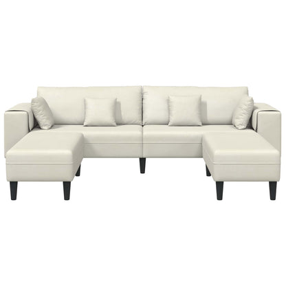 Divano 3 pcs Crema 250 x 188 x 76 cm Velluto | homemem39