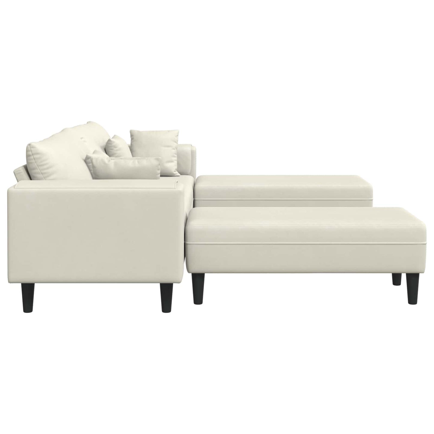 Divano 3 pcs Crema 250 x 188 x 76 cm Velluto | homemem39