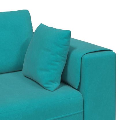 Divano in Velluto con cuscino 3 pcs Turchese 208 cm Velluto