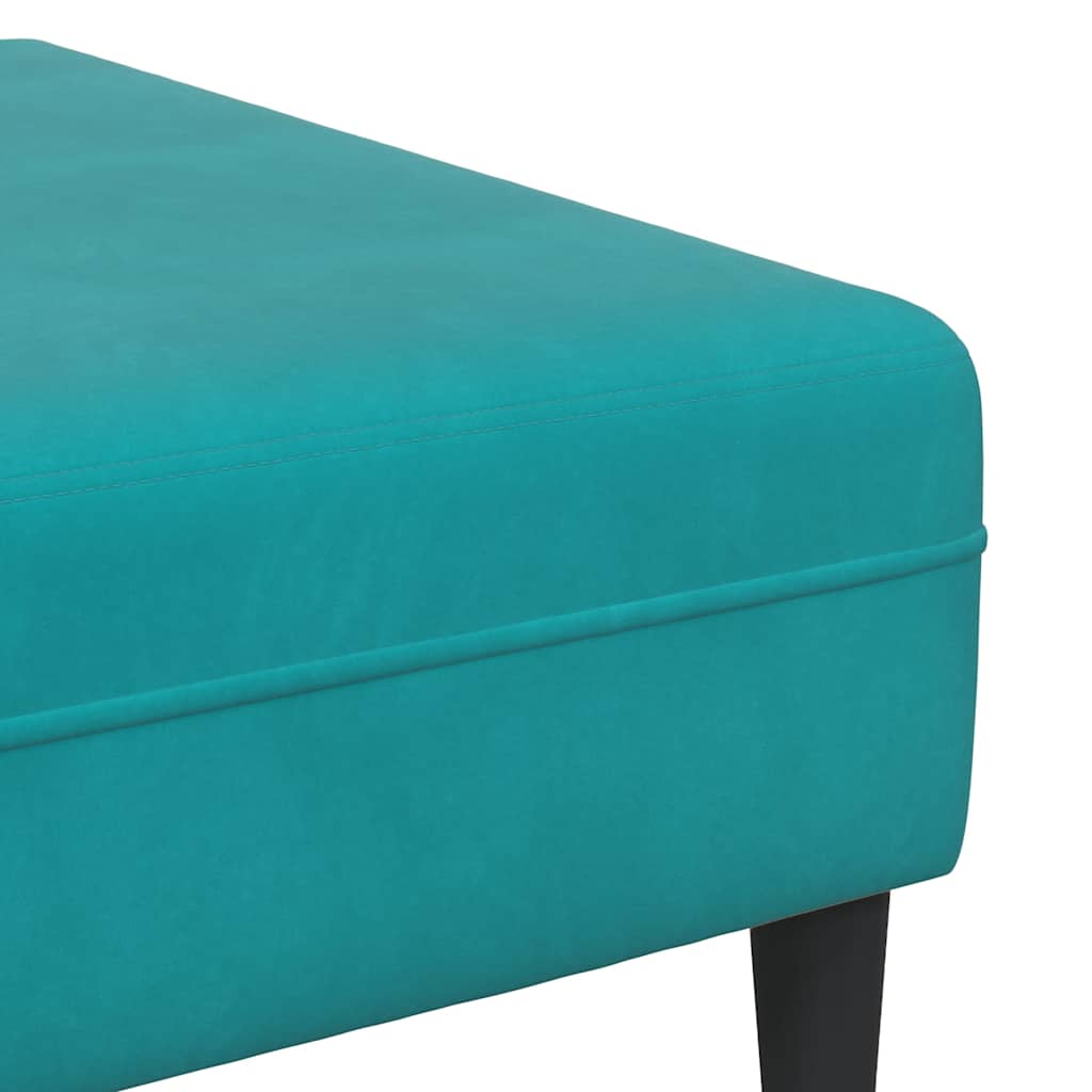 Divano in Velluto con cuscino 3 pcs Turchese 208 cm Velluto