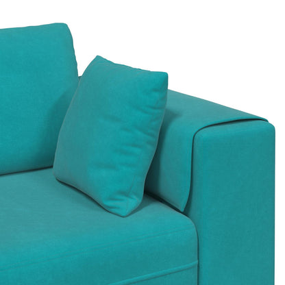 Divano 3 pcs Turchese 250 x 188 x 76 cm Velluto | homemem39