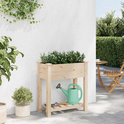 Vaso da giardino con lo scaffale Beige 71 x 37 x 76.5 cm