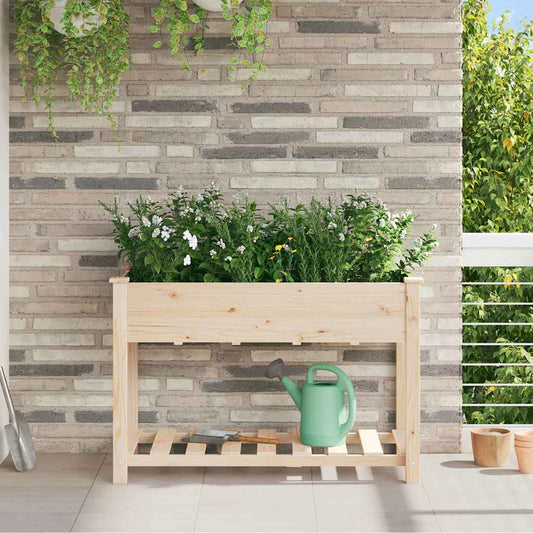 Vaso da giardino con lo scaffale Beige 115 x 59 x 76.5 cm
