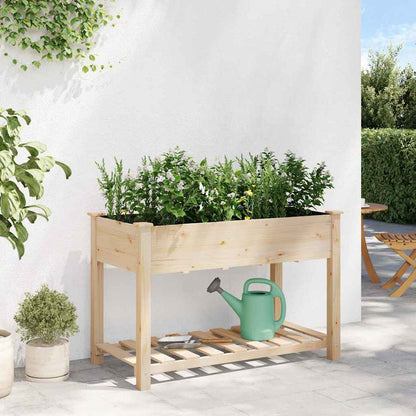 Vaso da giardino con lo scaffale Beige 115 x 59 x 76.5 cm
