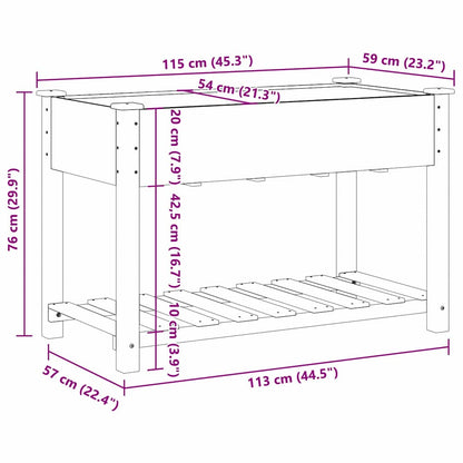 Vaso da giardino con lo scaffale Beige 115 x 59 x 76.5 cm