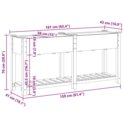 Vaso da giardino con lo scaffale Beige 161 x 43 x 76.5 cm