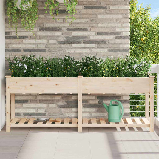 Vaso da giardino con lo scaffale Beige 203 x 53 x 76.5 cm