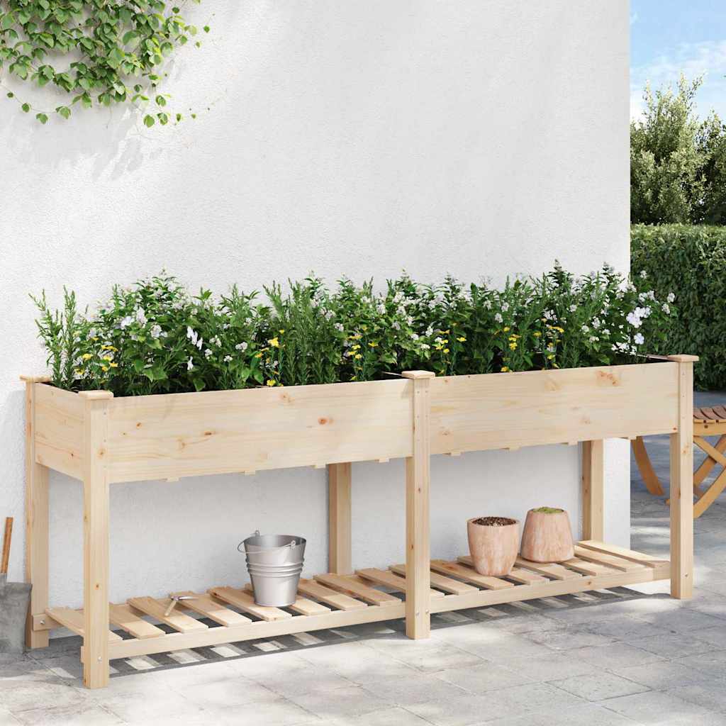 Vaso da giardino con lo scaffale Beige 203 x 53 x 76.5 cm