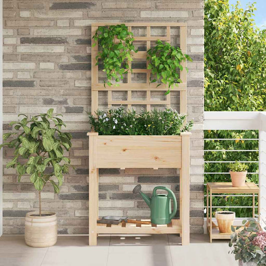 Vaso da giardino con lo scaffale Beige 71 x 38 x 152 cm