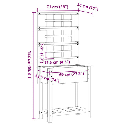 Vaso da giardino Beige 71 x 38 x 152 cm Legno di Abete Massello - homemem39