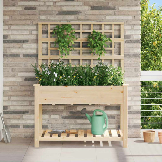 Vaso da giardino con lo scaffale Beige 115 x 60.5 x 153 cm