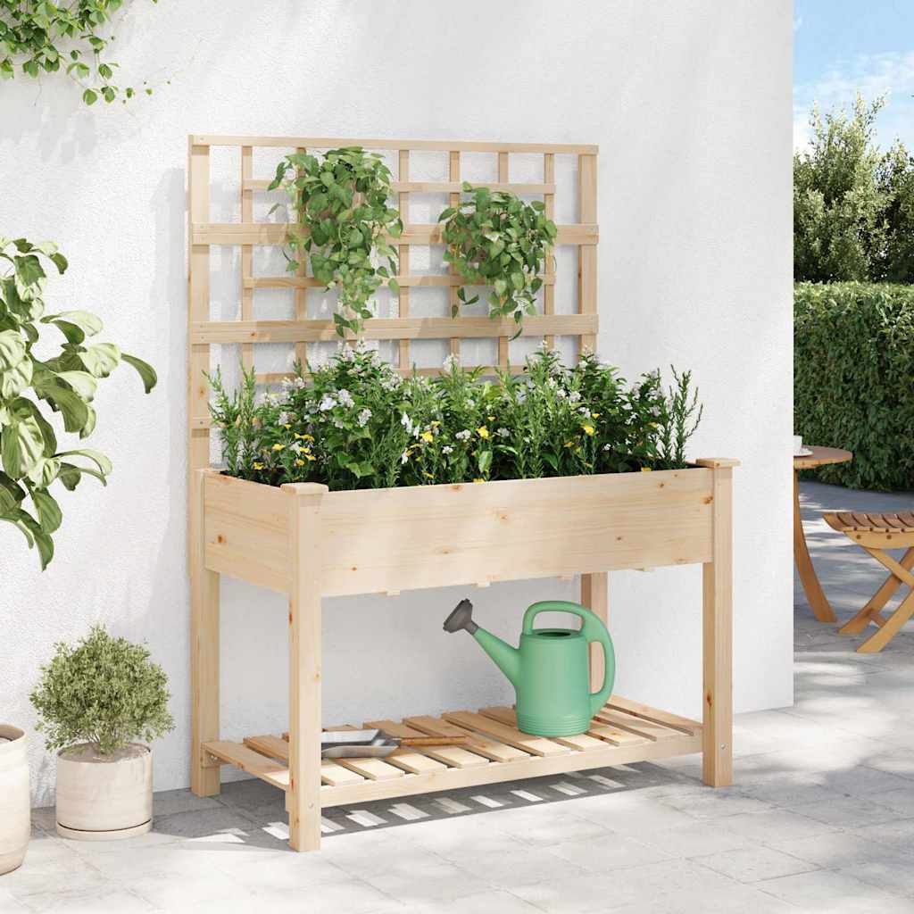 Vaso da giardino con lo scaffale Beige 115 x 60.5 x 153 cm
