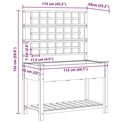 Vaso da giardino con lo scaffale Beige 115 x 60.5 x 153 cm
