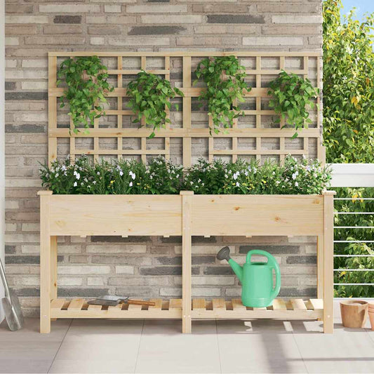 Vaso da giardino con lo scaffale Beige 161 x 46 x 152.5 cm