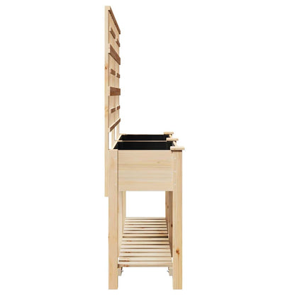 Vaso da giardino con lo scaffale Beige 161 x 46 x 152.5 cm