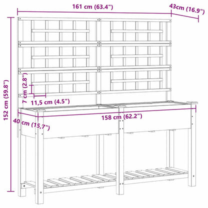 Vaso da giardino con lo scaffale Beige 161 x 46 x 152.5 cm