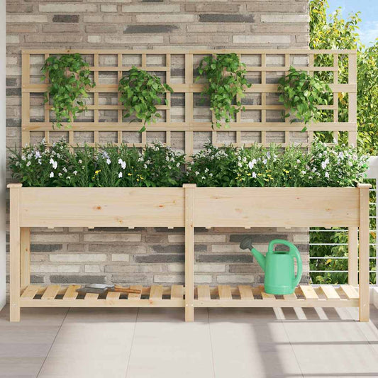 Vaso da giardino con lo scaffale Beige 203.5 x 54 x 152.5 cm