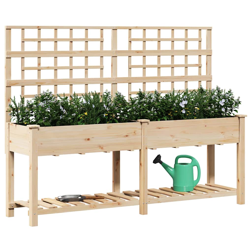 Vaso da giardino con lo scaffale Beige 203.5 x 54 x 152.5 cm