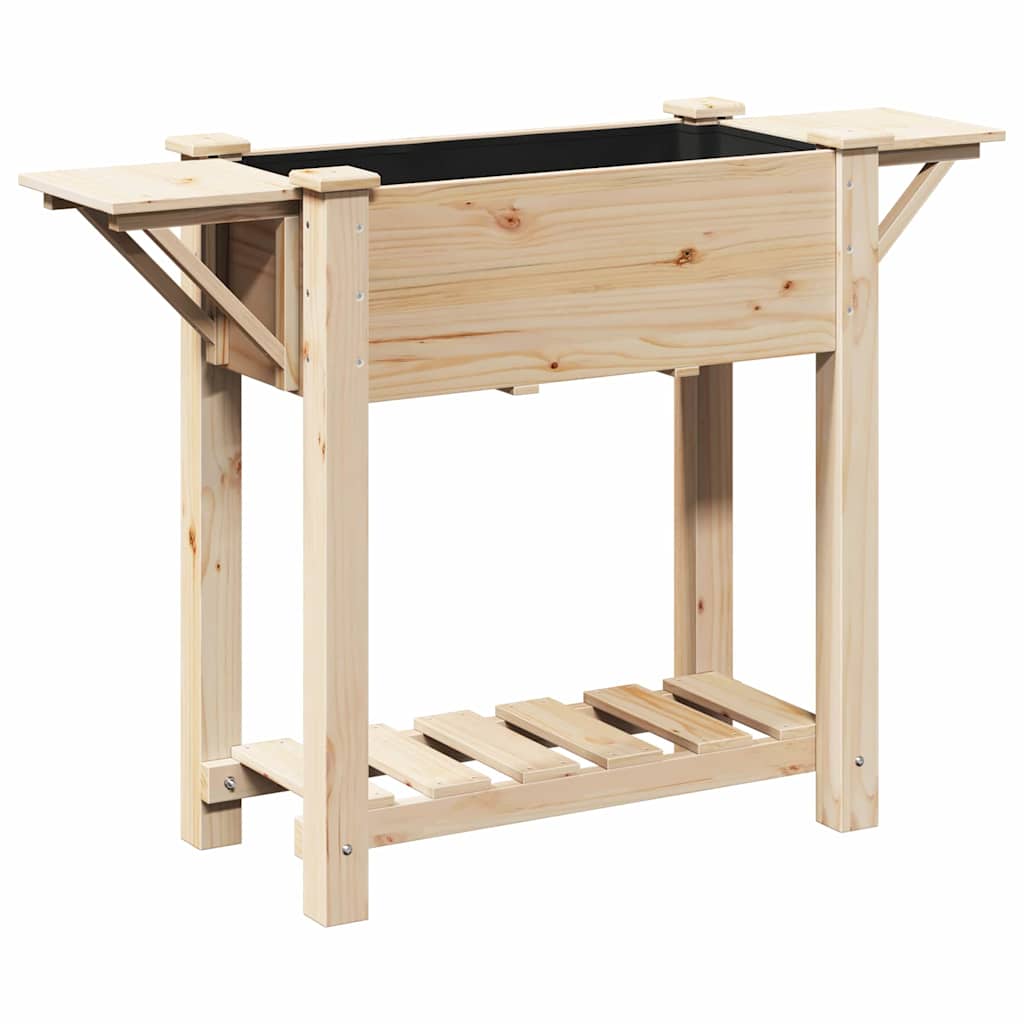 Vaso da giardino con lo scaffale Beige 111 x 37 x 76.5 cm