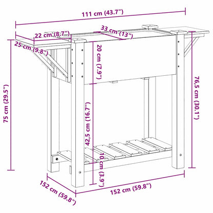 Vaso da giardino con lo scaffale Beige 111 x 37 x 76.5 cm
