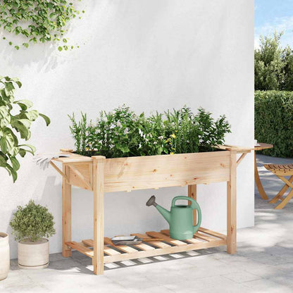 Vaso da giardino con lo scaffale Beige 155 x 59 x 76.5 cm