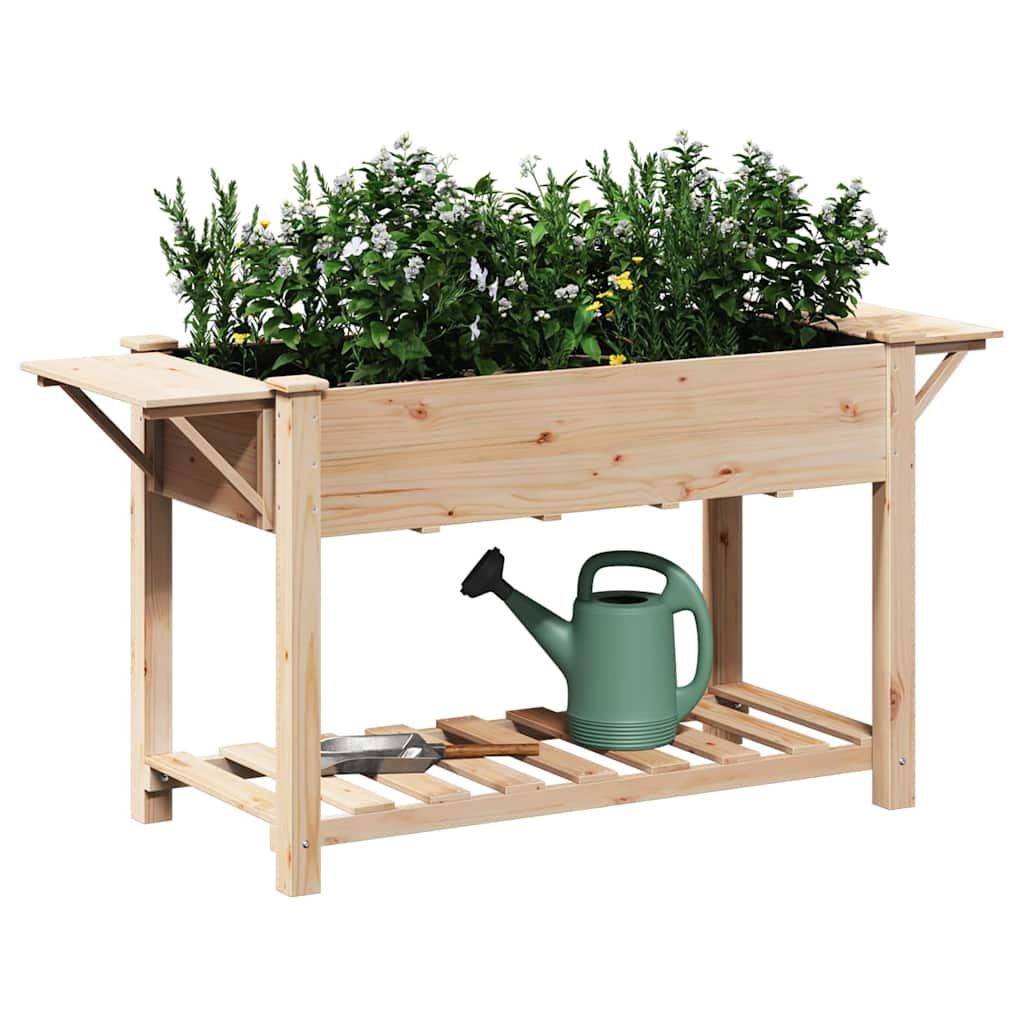 Vaso da giardino con lo scaffale Beige 155 x 59 x 76.5 cm