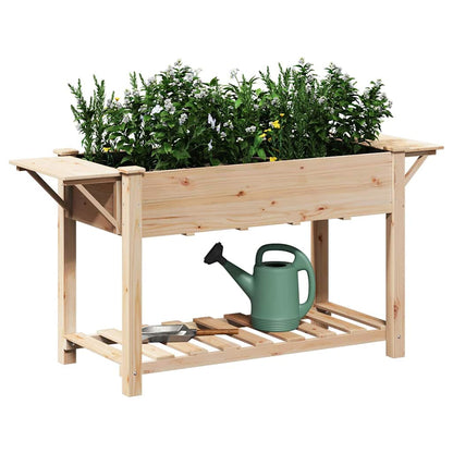 Vaso da giardino con lo scaffale Beige 155 x 59 x 76.5 cm