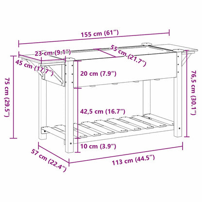 Vaso da giardino con lo scaffale Beige 155 x 59 x 76.5 cm