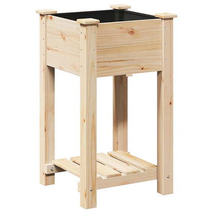 Vaso da giardino con lo scaffale Beige 45 x 45 x 76.5 cm