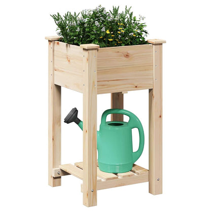 Vaso da giardino con lo scaffale Beige 45 x 45 x 76.5 cm
