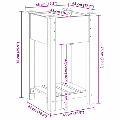 Vaso da giardino con lo scaffale Beige 45 x 45 x 76.5 cm