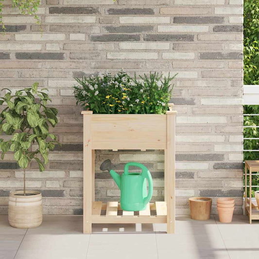 Vaso da giardino con lo scaffale Beige 60.5 x 60 x 76.5 cm