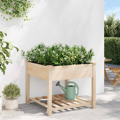 Vaso da giardino con lo scaffale Beige 90 x 90 x 76.5 cm