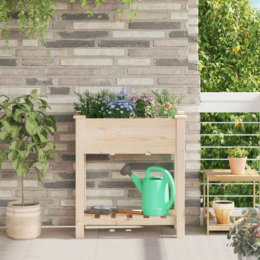Vaso da giardino con lo scaffale Beige 71 x 37 x 76.5 cm