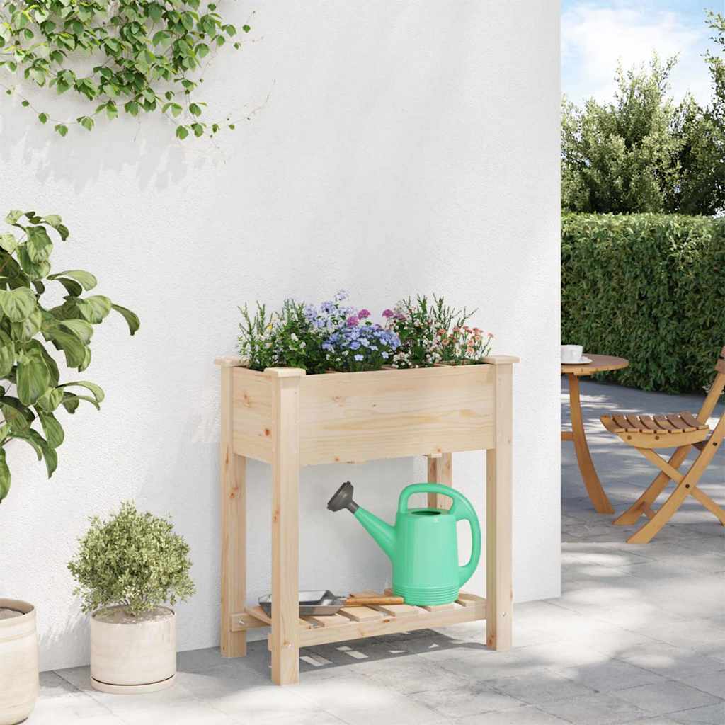 Vaso da giardino con lo scaffale Beige 71 x 37 x 76.5 cm