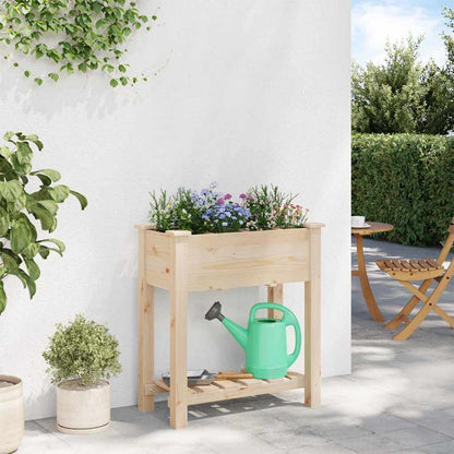 Vaso da giardino con lo scaffale Beige 71 x 37 x 76.5 cm